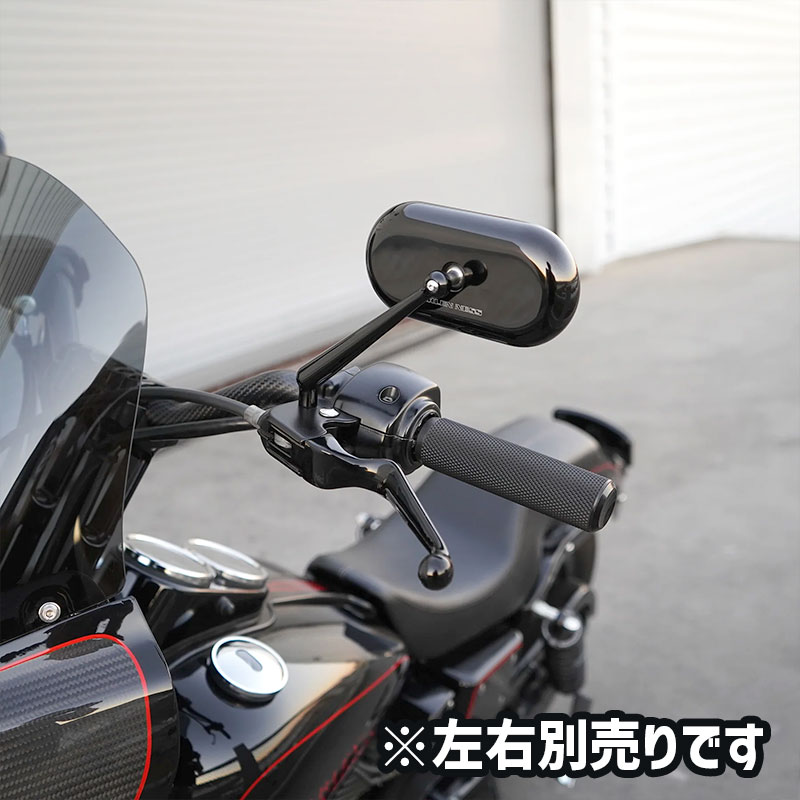 【クリスマスセール】鍛造ミラー オーバル ブラック 右用