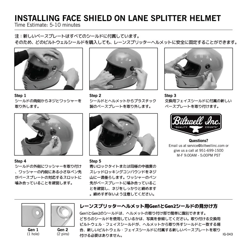 ヘルメット シールド Gen1 ベースプレートキット