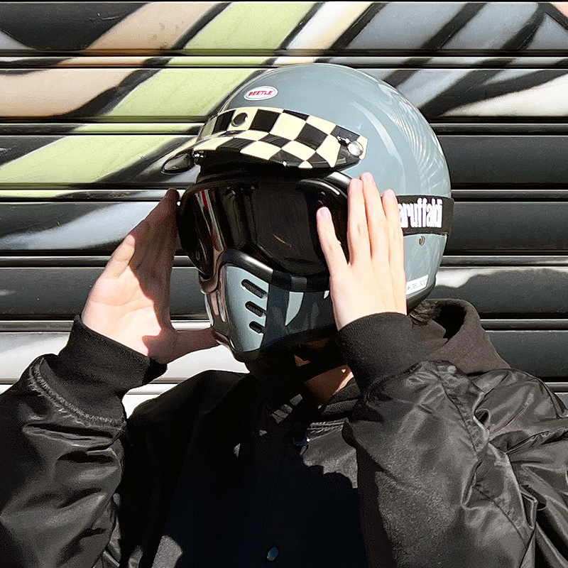 限定生産オリジナルカラー BEETLE MTX ビンテージモトクロスヘルメット スレートグレー