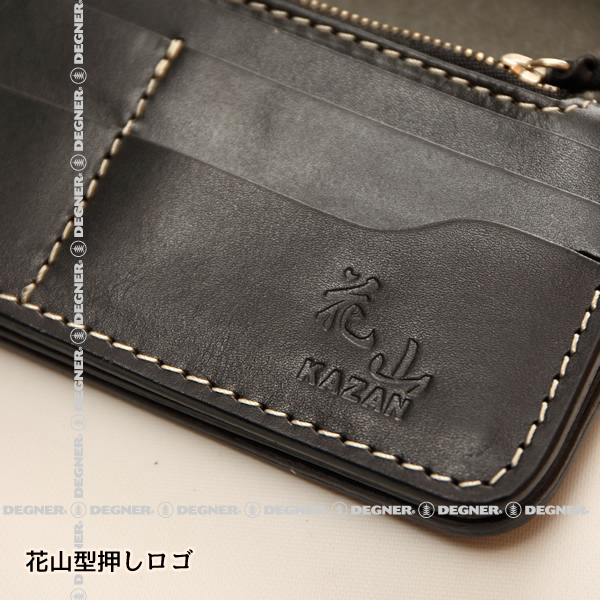 花山 レザーロングウォレット 龍-ブラック