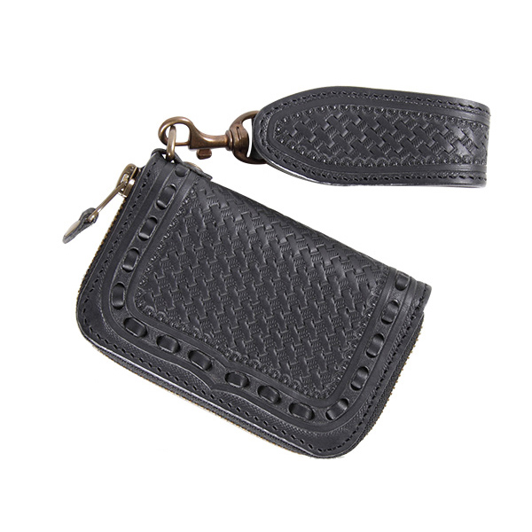 カービングレザー キーケース ブラック