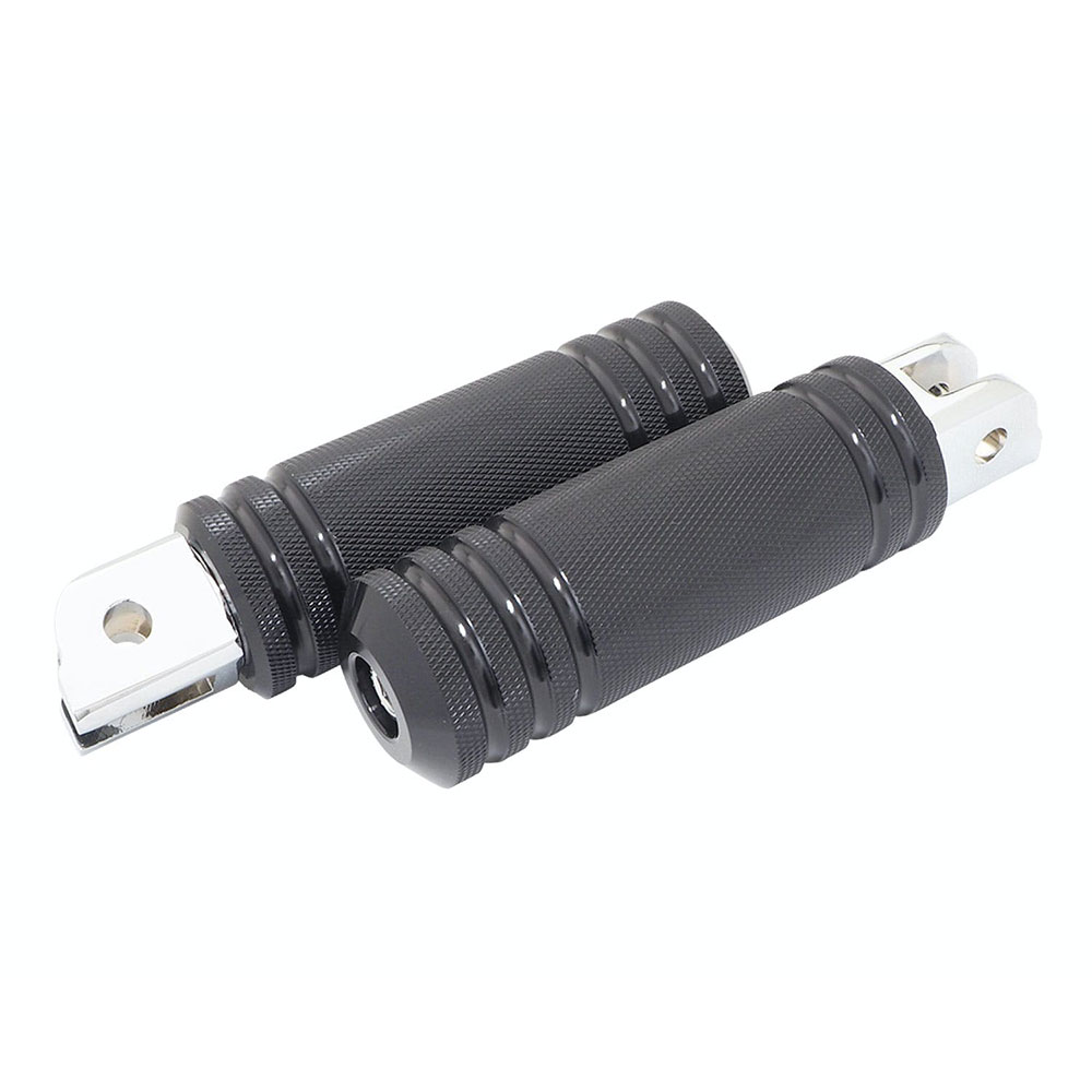 アルミ5リブフットペグ ラージ フロント ブラック