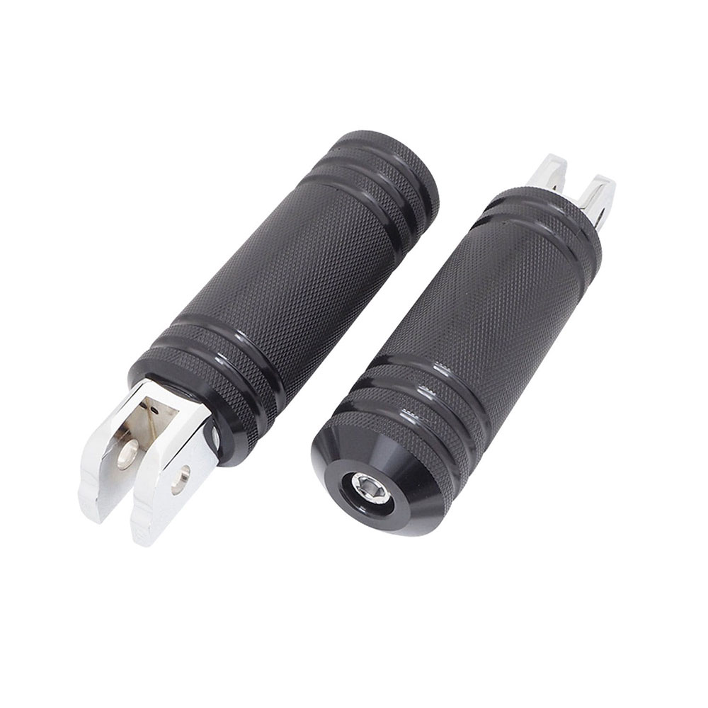 アルミ5リブフットペグ ラージ フロント ブラック