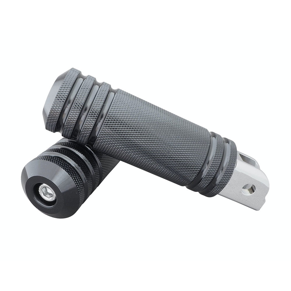 アルミ5リブフットペグ ラージ フロント ブラック