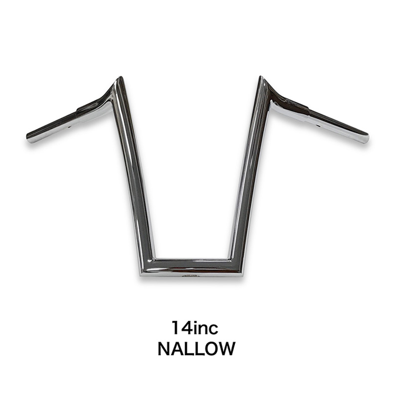 ハンドル 般若バー 14インチナロー 1-1/4インチライザー用 ハンドルバー単体 クローム