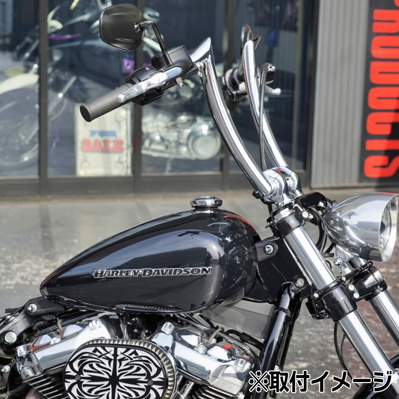 ハンドル 般若バー 14インチナロー 1-1/4インチライザー用 ハンドルバー単体 クローム