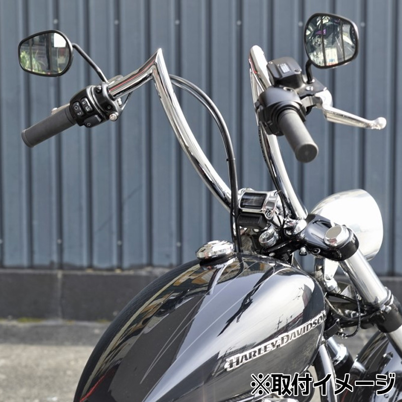 ハンドル 般若バー 14インチナロー 1-1/4インチライザー用 ハンドルバー単体 クローム