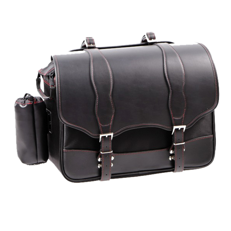 ナイロンサドルバッグ ブラック レッド