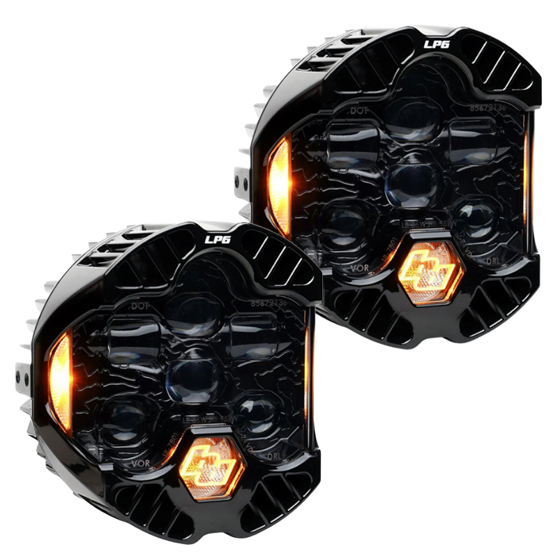 バハデザイン DOT LP6 ユニバーサル ヘッドライト ペアセット アンバー