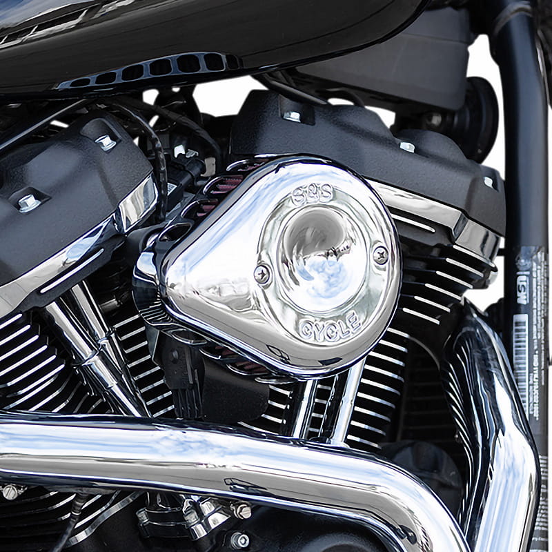 【クリスマスセール】ステルス エアクリーナーキット ミニティアドロップカバー付き クローム