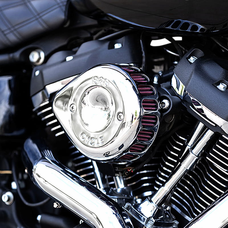 【クリスマスセール】ステルス エアクリーナーキット ミニティアドロップカバー付き クローム