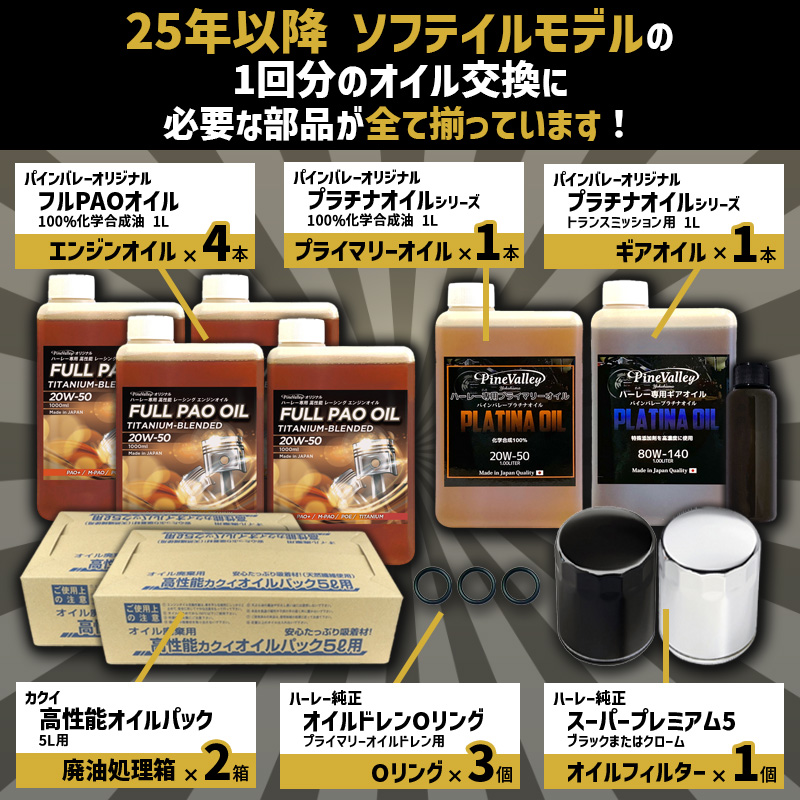 フルPAOオイルセット 25年以降 M8ソフテイル
