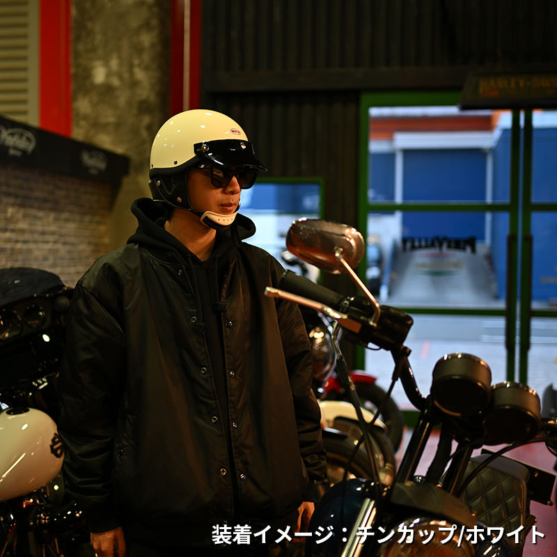 ショーティー4 ハーフキャップヘルメット アイボリー/ブラックチンカップ