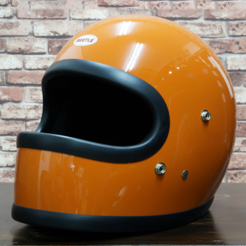 BEETLE STR 極小フルフェイスヘルメット オレンジ(ブラックダブルストラップ)