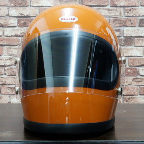 BEETLE STR 極小フルフェイスヘルメット オレンジ(ブラックダブルストラップ)