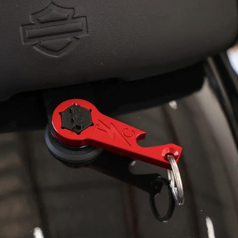 TSC シートスクリューツール/栓抜き キーホルダー レッド