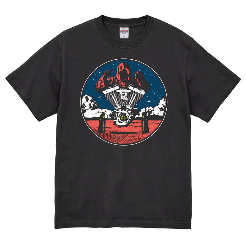 ナイン インダストリーズ×エブリデイ・ライフ・ウィズ・ファズ コラボ デザインTシャツ "Born With A Roar"