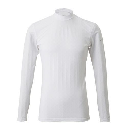 パフォーマンスライン 冷感シャツ 長袖 消臭機能付き ローネック ホワイト