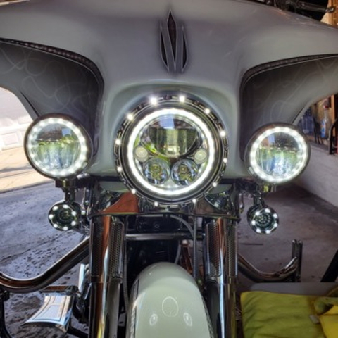 【12月限定セール】 7インチ LEDトリムリング クローム