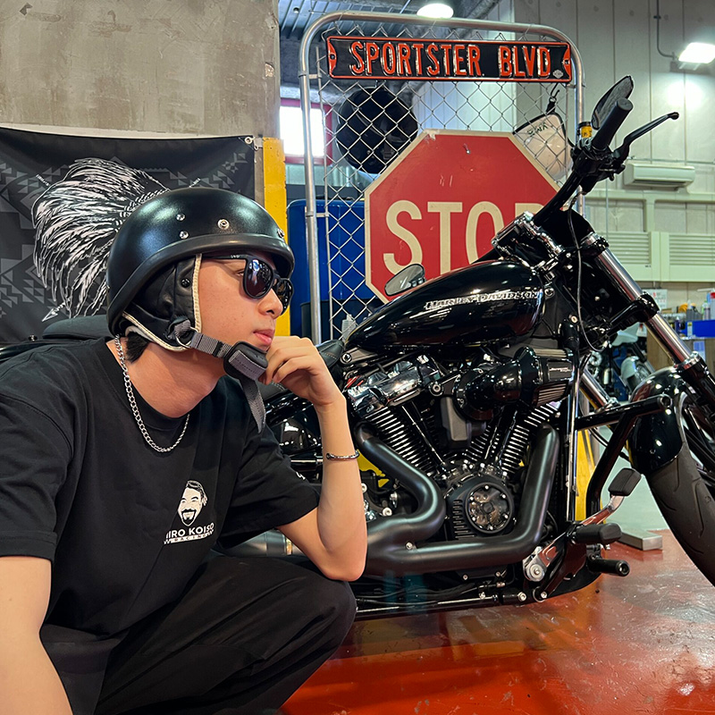 BEETLE PTR ハーフヘルメット ブラック/ホワイトチンカップ