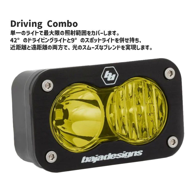 バハデザイン ネイキッド ユニバーサルLEDライトキット LP6ヘッドライト(アンバー)+S2ライト(プロ/ドライビングコンボ:アンバー)