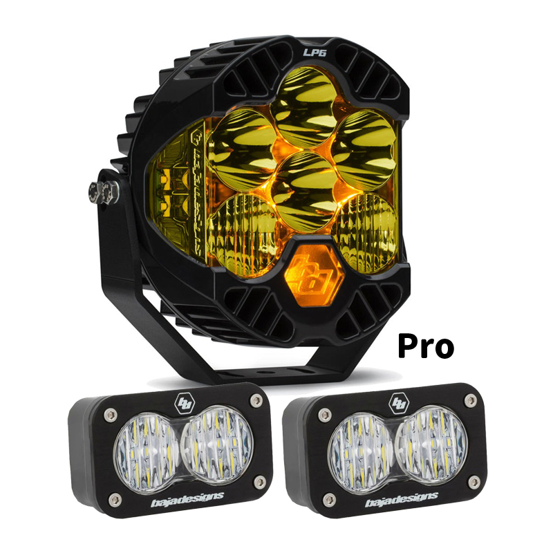 バハデザイン ネイキッド ユニバーサルLEDライトキット LP6ヘッドライト（アンバー）＋S2ライト（プロ/ワイドコーナリング：ホワイト）