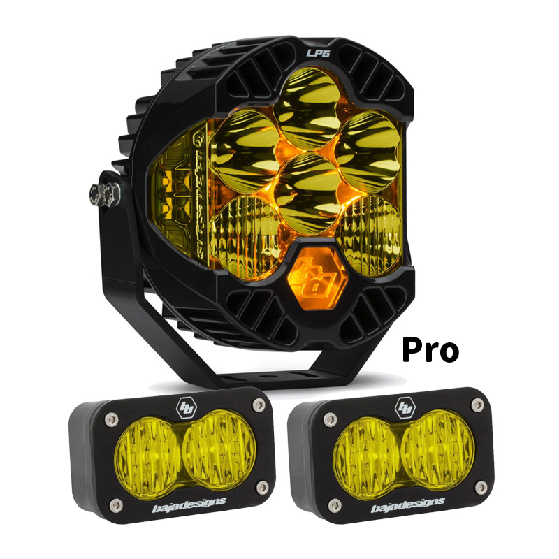 バハデザイン ネイキッド ユニバーサルLEDライトキット LP6ヘッドライト（アンバー）＋S2ライト（プロ/ワイドコーナリング：アンバー）