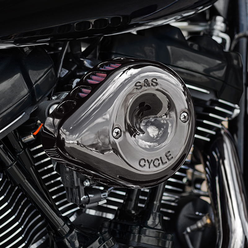 【クリスマスセール】ステルス エアクリーナーキット ミニティアドロップカバー付き ラーバクローム