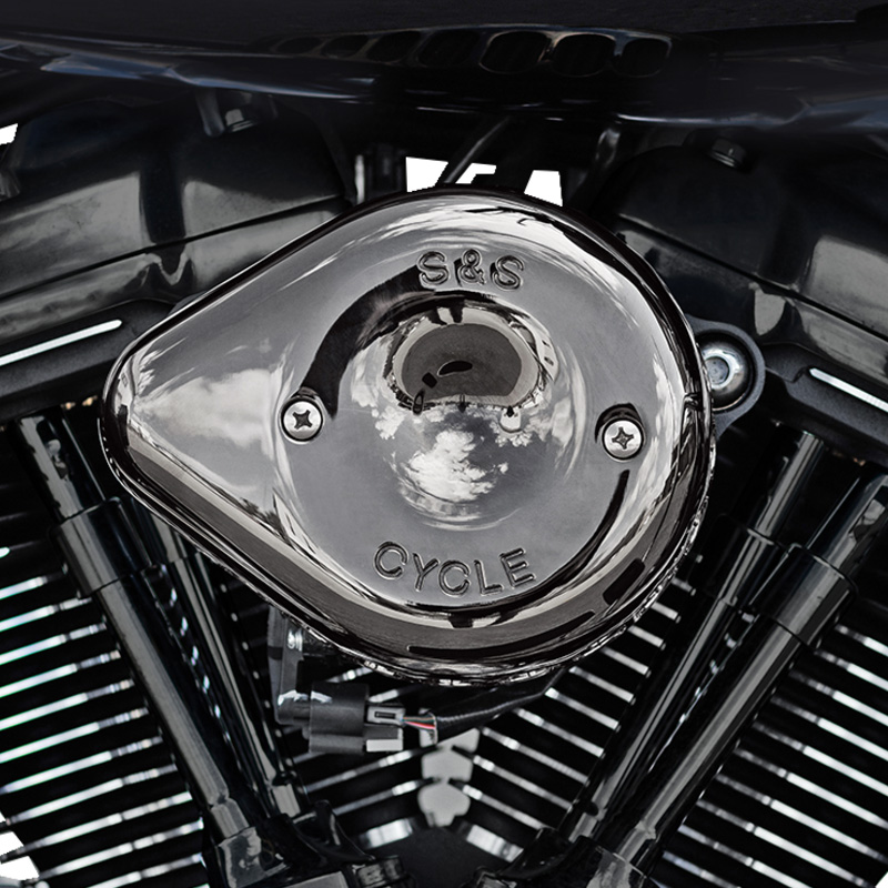 【クリスマスセール】ステルス エアクリーナーキット ミニティアドロップカバー付き ラーバクローム