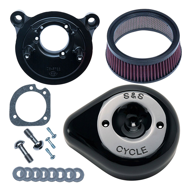 【クリスマスセール】ステルスエアクリーナーキット ティアドロップカバー付き ブラック