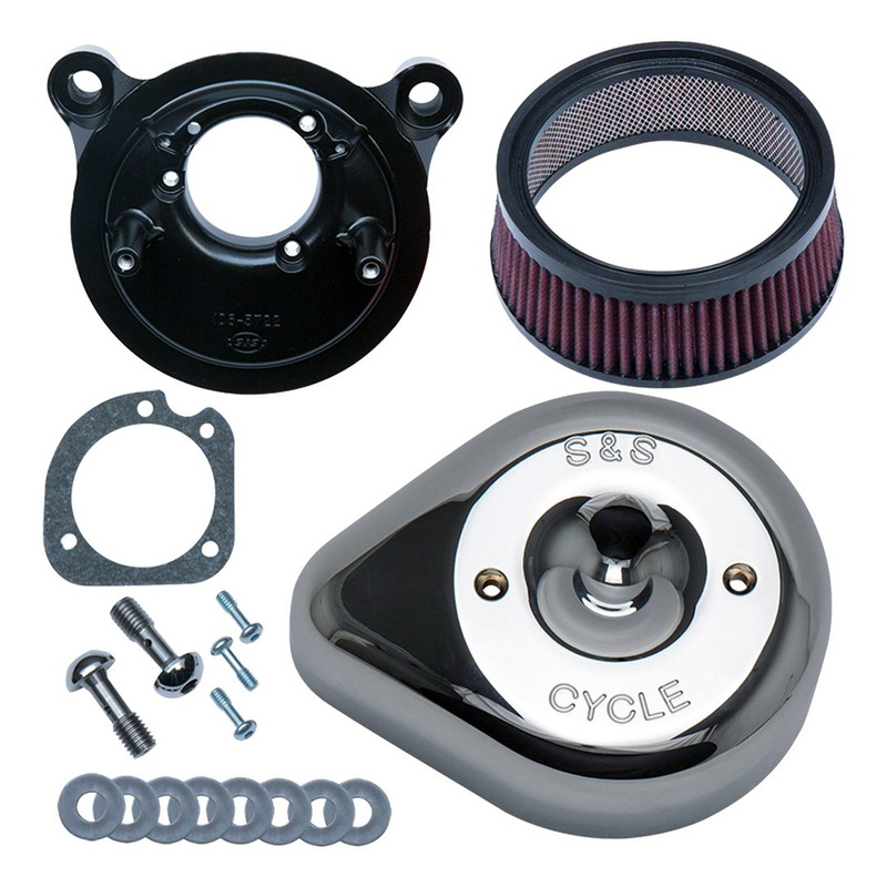 【クリスマスセール】ステルスエアクリーナーキット ティアドロップカバー付き クローム