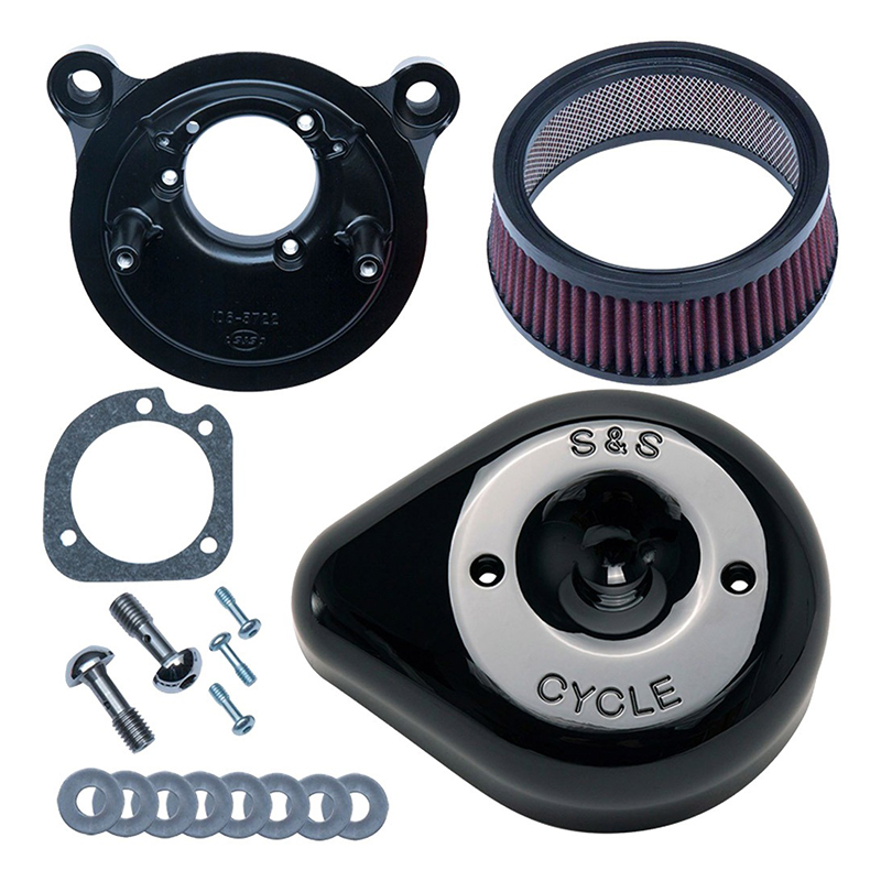 【クリスマスセール】ステルスエアクリーナーキット ティアドロップカバー付き グロスブラック