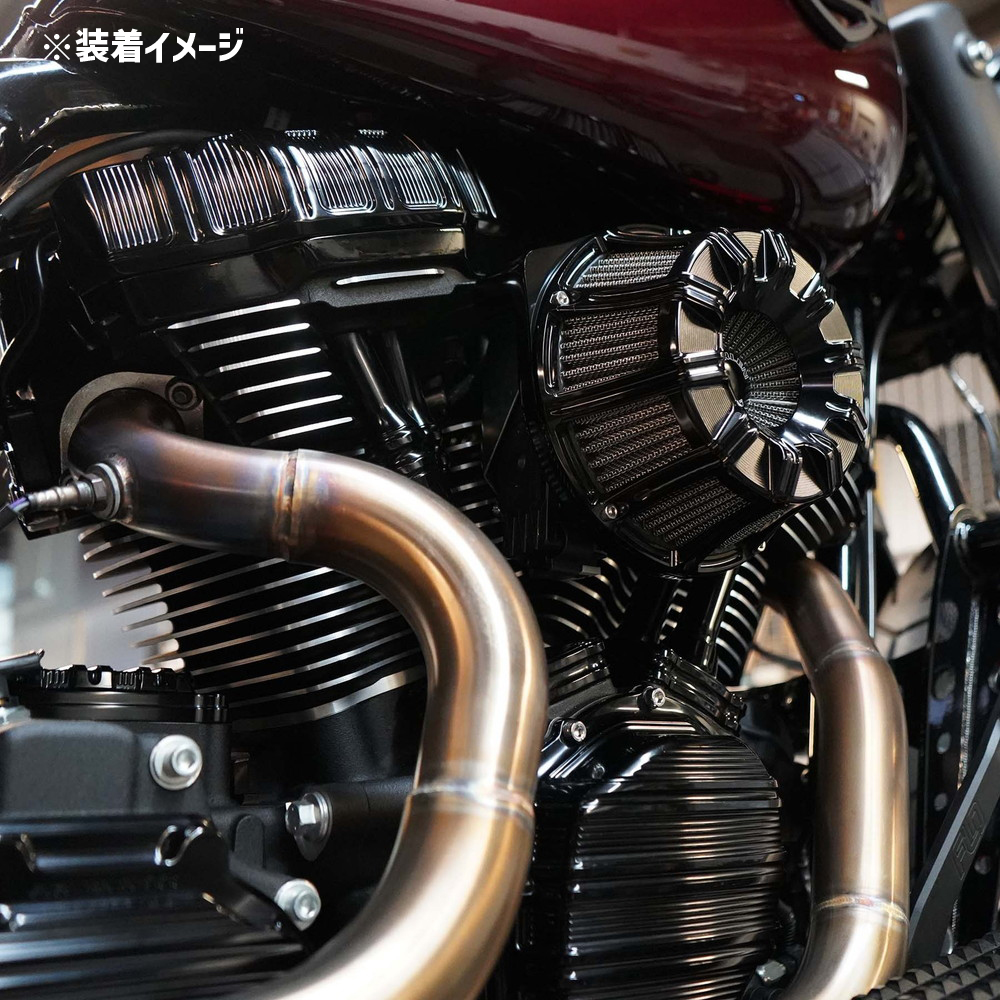 10ゲージ インバーテッド エアクリーナーキット オールブラック