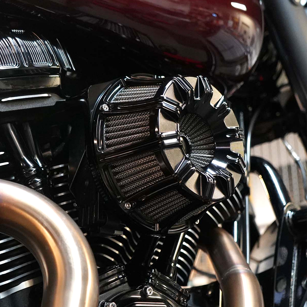 10ゲージ インバーテッド エアクリーナーキット オールブラック