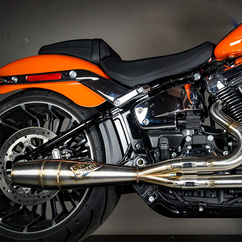 ショート 2in1 フルエキゾーストマフラー ステンレスブラッシュド