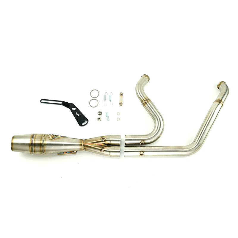 ショート 2in1 フルエキゾーストマフラー ステンレスブラッシュド