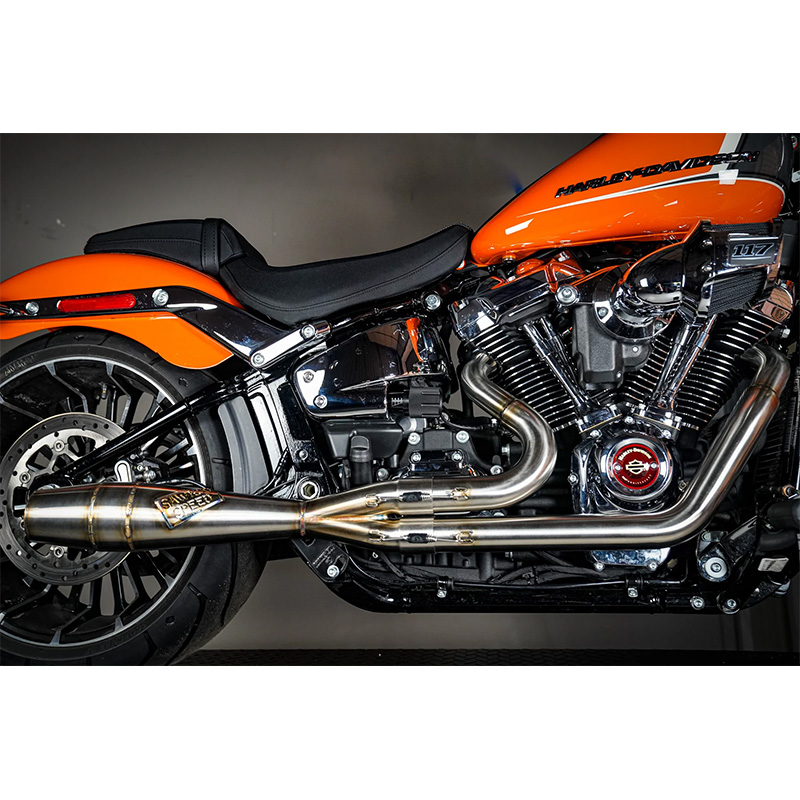 ショート 2in1 フルエキゾーストマフラー ステンレスブラッシュド