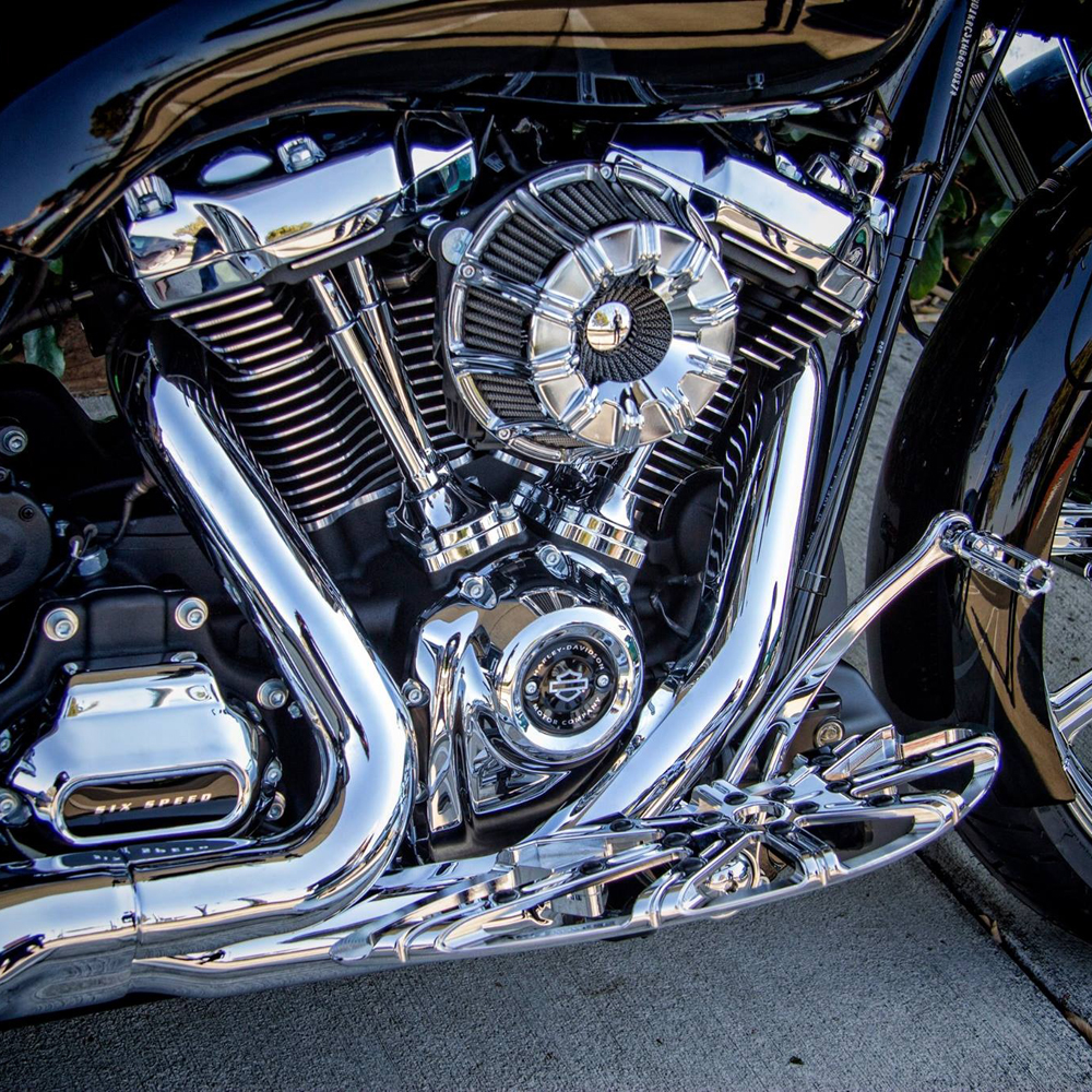 10ゲージ インバーテッド エアクリーナーキット クローム