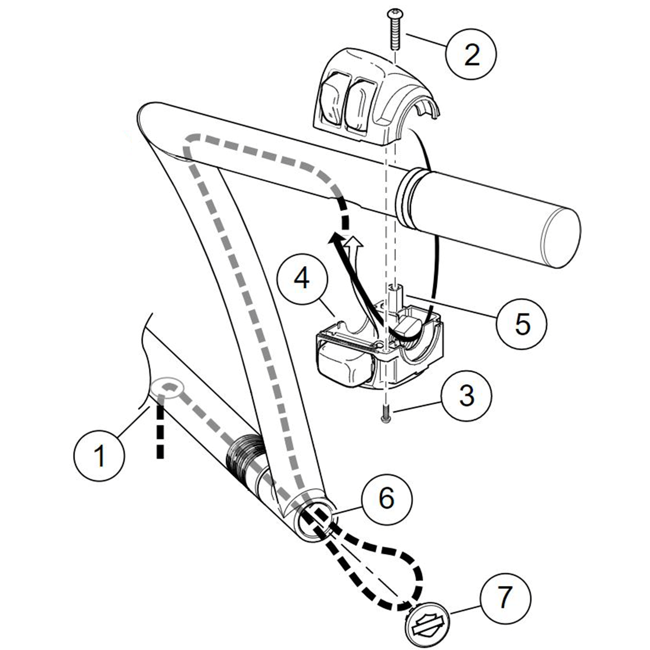 チゼル ローハンドルバー 4インチ グロスブラック