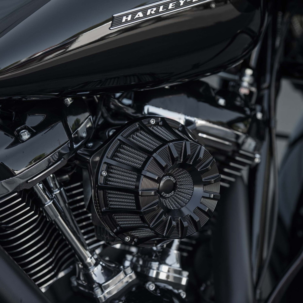 【クリスマスセール】15スポーク インバーテッド エアクリーナーキット ブラック