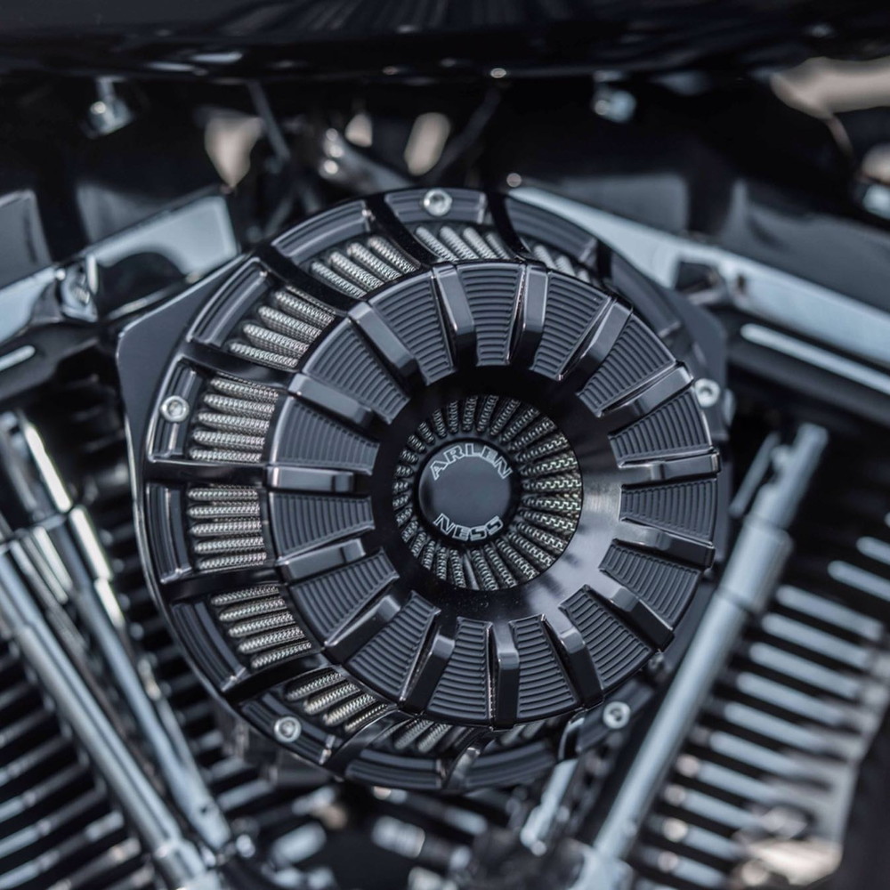 【クリスマスセール】15スポーク インバーテッド エアクリーナーキット ブラック