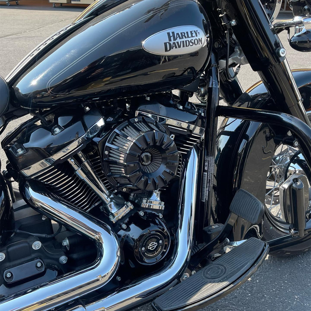 【クリスマスセール】15スポーク インバーテッド エアクリーナーキット ブラック