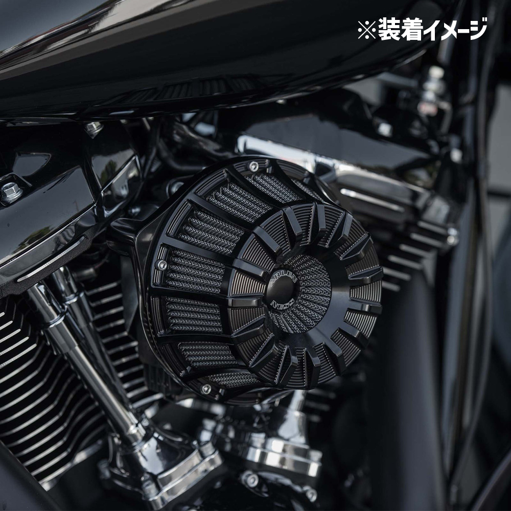 【クリスマスセール】15スポーク インバーテッド エアクリーナーキット ブラック