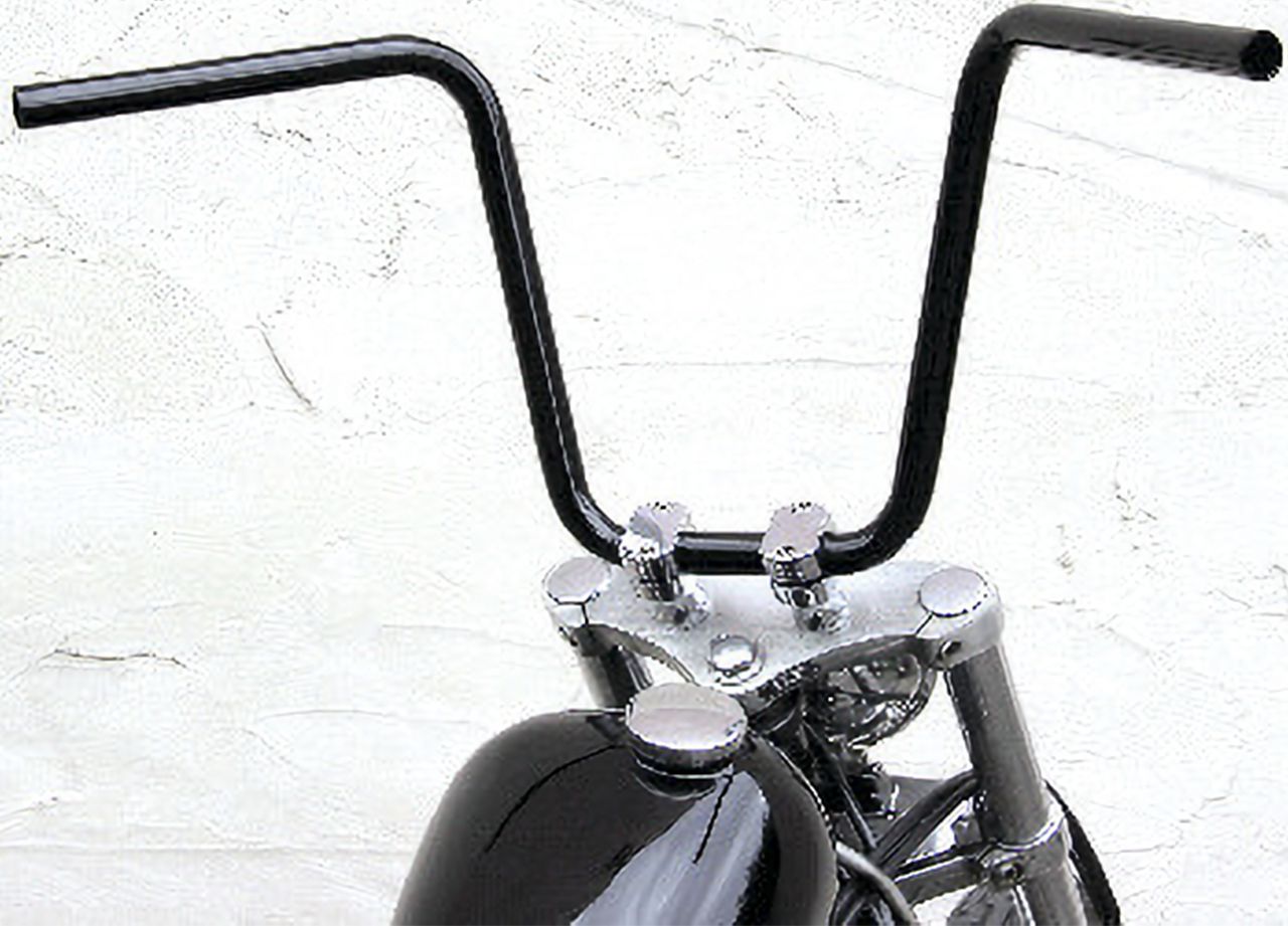 ナローエイプバー ステンレスバフ/スチールブラックパウダーコート