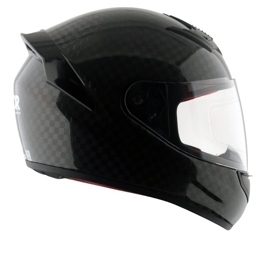 【12月限定セール】 レイジ カーボンファイバー ビッグチェック フルフェイスヘルメット グロスカーボン AXOR