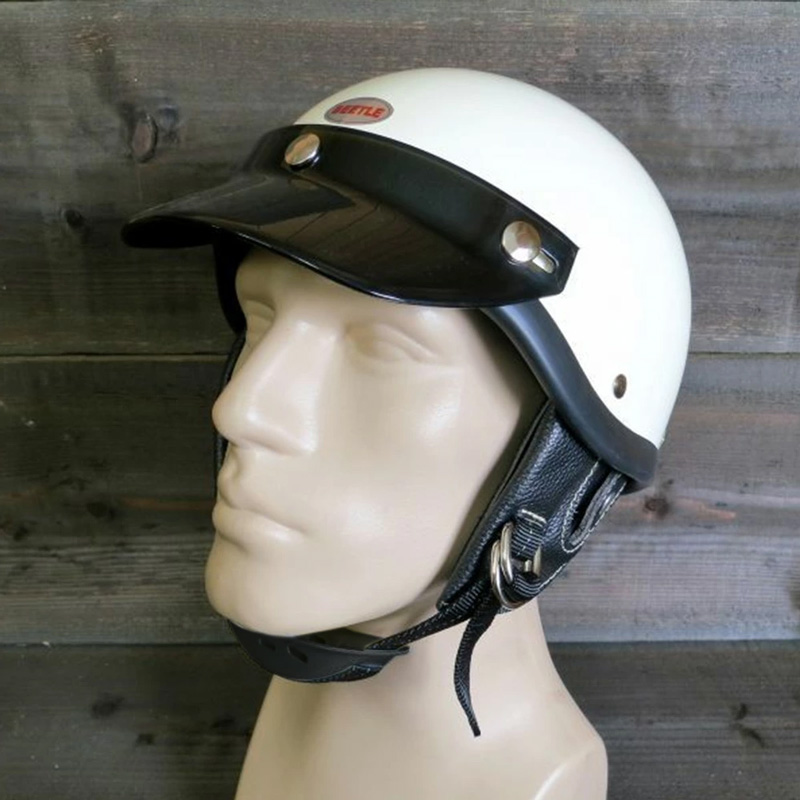 ショーティー4 ハーフキャップヘルメット アイボリー/ブラックチンカップ