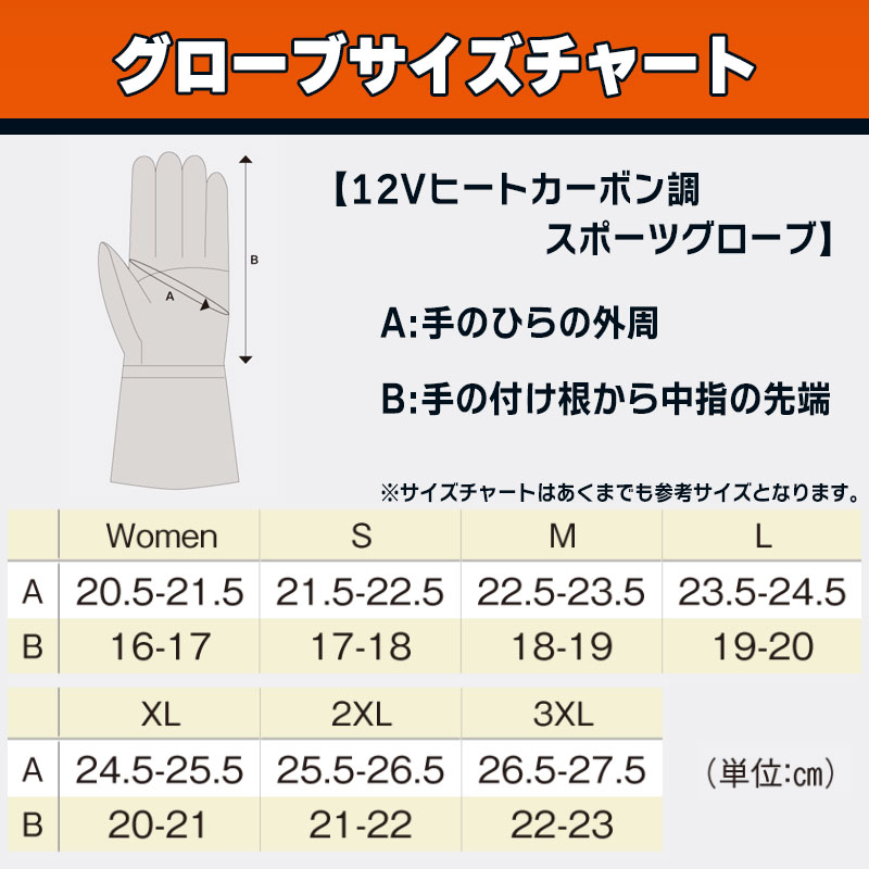 【セール】【旧モデル】 12V ヒート カーボン スポーツ グローブ Mサイズ