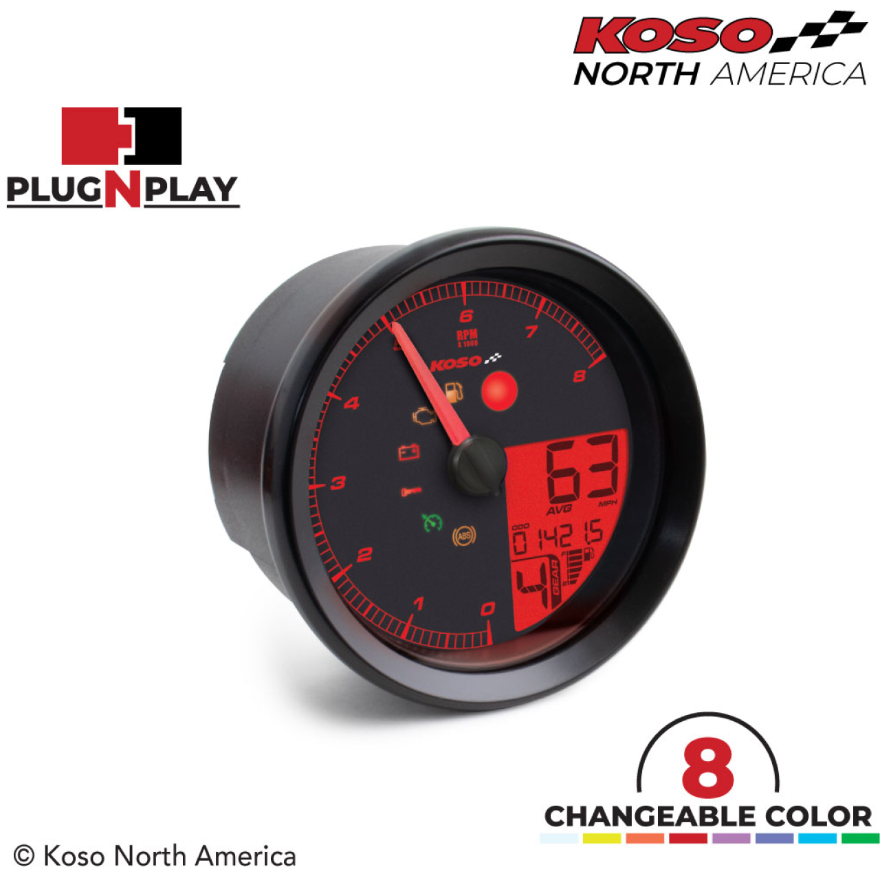 LCDカラーチェンジスピード・タコメーター ブラック