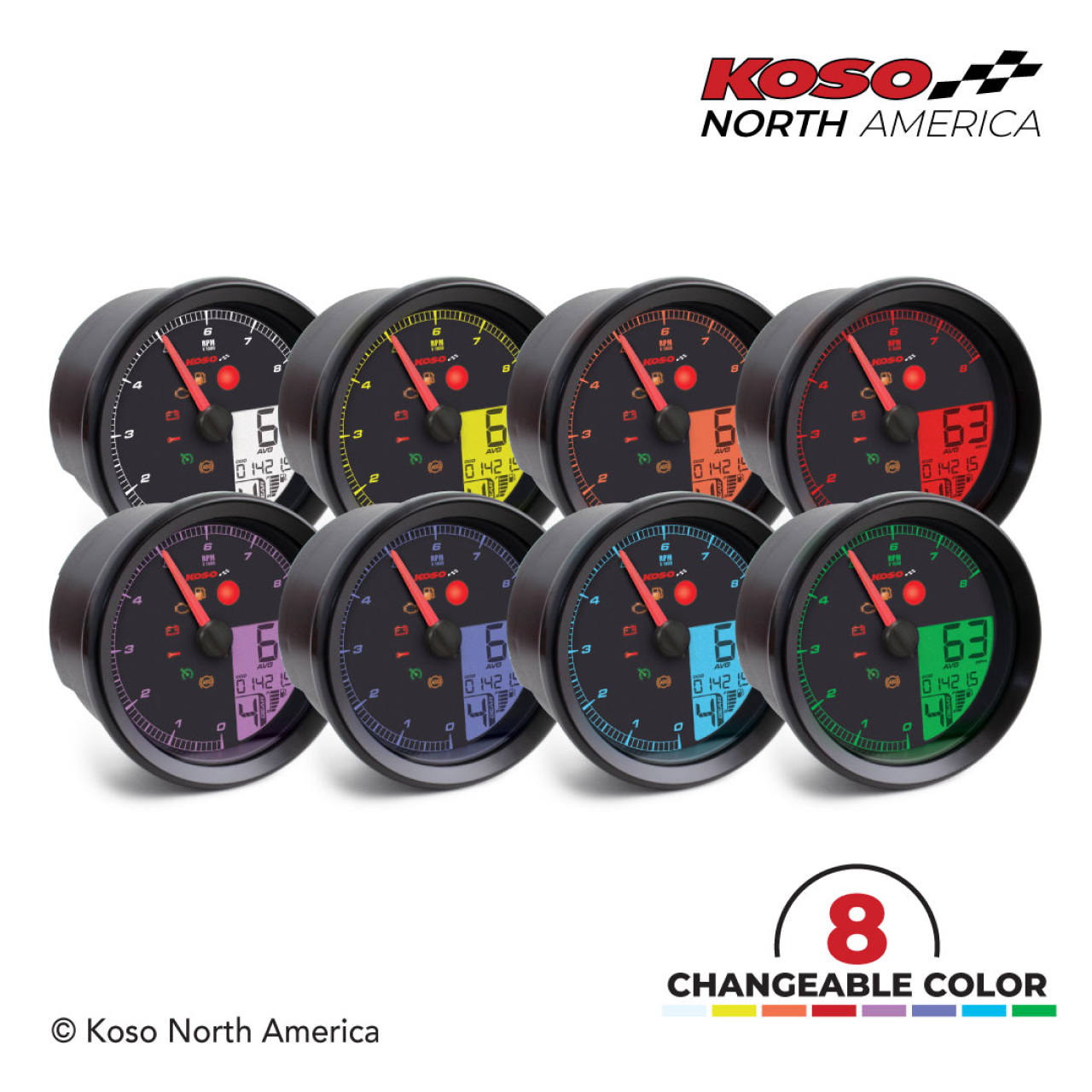 LCDカラーチェンジスピード・タコメーター ブラック