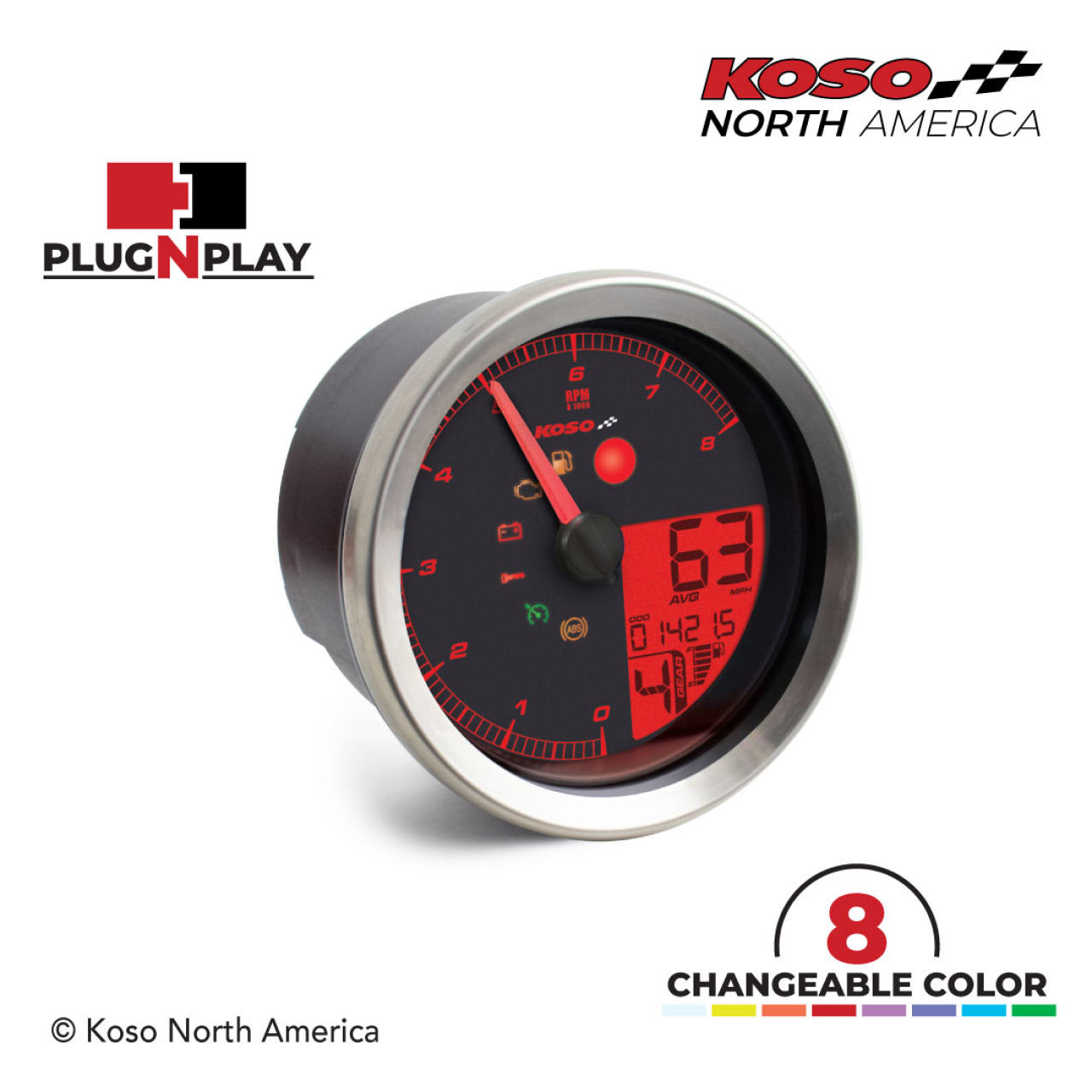 LCDカラーチェンジスピード・タコメーター シルバー